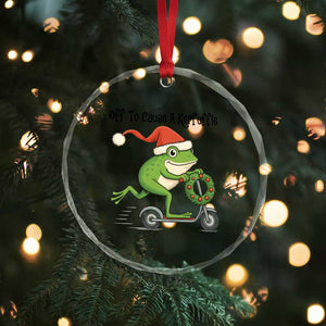 Off To Cause A Kerfuffle Crystal Glass Ornament Funny Frog Christmas Meme Weirdcore TS14 Print Your Wear