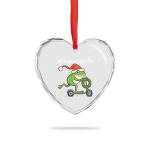 Off To Cause A Kerfuffle Heart Crystal Glass Ornament Funny Frog Christmas TS14 Print Your Wear