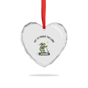 Off To Praise The Lord Heart Crystal Glass Ornament Funny Frog Christian TS14 Print Your Wear