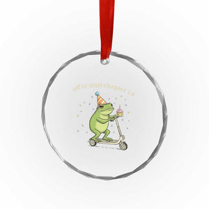 Off To Start Chapter 18 Crystal Glass Ornament Funny Frog Scooter 18th Birthday Gift TS12 Print Your Wear