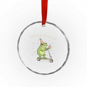 Off To Start Chapter 25 Crystal Glass Ornament Funny Frog Scooter 25th Birthday Gift TS12 Print Your Wear