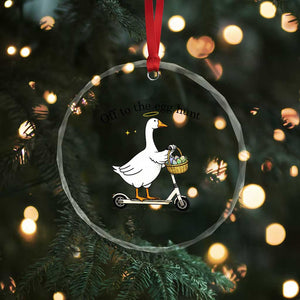 Off To The Egg Hunt Crystal Glass Ornament Funny Easter Goose TS14 Print Your Wear