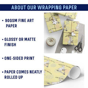 Off To The Egg Hunt Wrapping Paper Roll Funny Easter Bunny TS14 Print Your Wear
