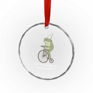 Off To Wrangle My Feral Grandkids Funny Grandparents Frog Crystal Glass Ornament TS11 Print Your Wear