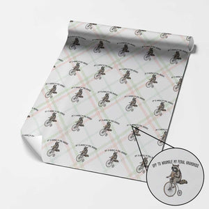 Off To Wranglin My Feral Grandkids Wrapping Paper Roll Funny Raccoon Grandpa Father's Day Gift
