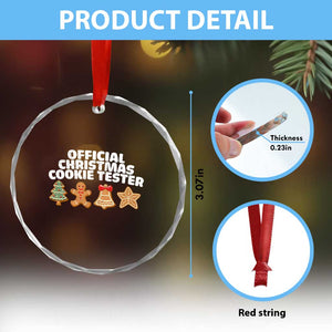 Official Christmas Cookie Tester Crystal Glass Ornament Taster Baking Crew Sibling Matching TS10 Print Your Wear