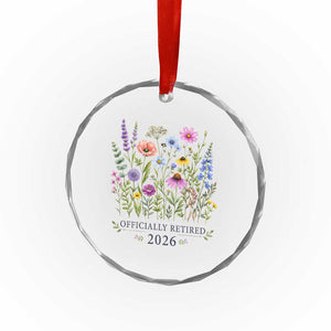Officially Retired 2026 Wildflowers Botanical Floral Graphic Crystal Glass Ornament