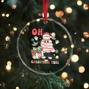 Oh Christmas Tree Retro Groovy Crystal Glass Ornament TS02 Print Your Wear