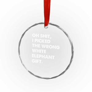 Oh Shit Funny White Elephant Gifts Crystal Glass Ornament TS10 Print Your Wear