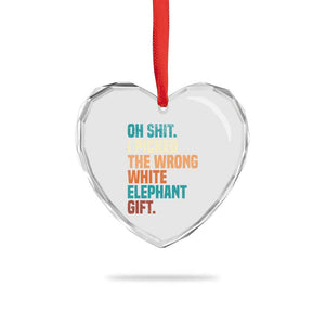 Oh Shit I Picked The Wrong White Elephant Gift Heart Crystal Glass Ornament Funny Retro Christmas Gift Exchange TS11 Print Your Wear