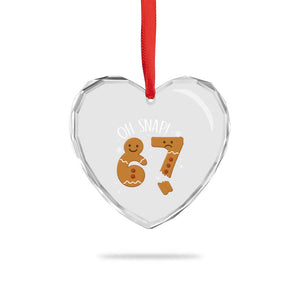 Oh Snap 67 Gingerbread Meme Heart Crystal Glass Ornament Broken Cookie Six Seven Holiday Gag Christmas Vibes TS02 Print Your Wear