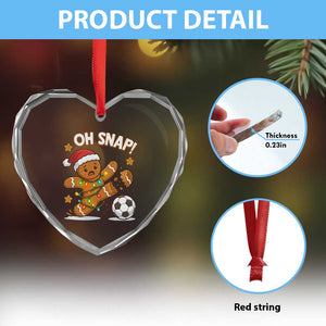 Oh Snap Gingerbreadman Christmas Soccer Heart Crystal Glass Ornament TS10 Print Your Wear