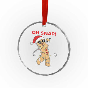 Oh Snap Gingerbreadman Golfer Crystal Glass Ornament Funny Golf Christmas Golfing Pajamas TS10 Print Your Wear