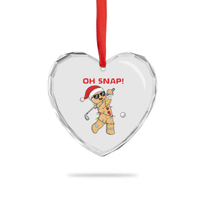Oh Snap Gingerbreadman Golfer Heart Crystal Glass Ornament Funny Golf Christmas Golfing Pajamas TS10 Print Your Wear