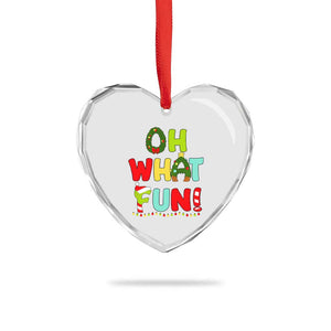 Oh What Fun Xmas Candy Cane Heart Crystal Glass Ornament TS09 Print Your Wear