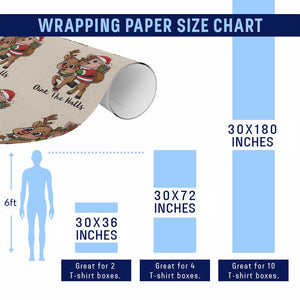 Oink The Halls Wrapping Paper Roll Pig Christmas Farm Life Gift TS12 Print Your Wear