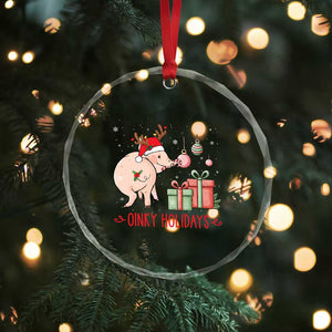 Oinky Holidays Crystal Glass Ornament Funny Christmas Pig Lover Gift TS12 Print Your Wear