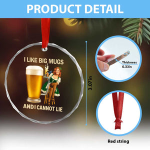 Oktoberfest Beer Crystal Glass Ornament Funny I Like Big Mugs Pin Up Girl Dirndl TS10 Print Your Wear