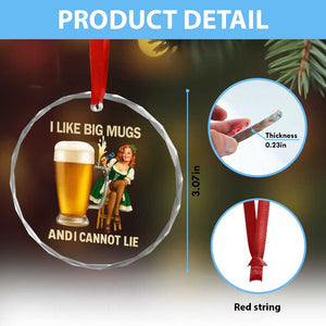 Oktoberfest Beer Crystal Glass Ornament Funny I Like Big Mugs Pin Up Girl Dirndl TS10 Print Your Wear