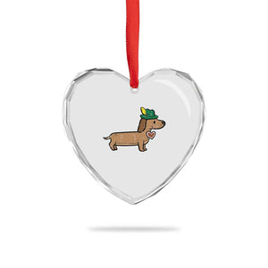 Oktoberfest Dachshund Heart Crystal Glass Ornament Cute Sausage Dog German Munich TS02 Print Your Wear