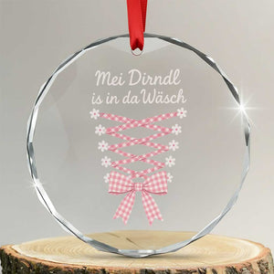 Oktoberfest Dirndl Costume Crystal Glass Ornament Funny German Bavarian Octoberfest Festival TS10 Transparent Glass 3'' Circle Print Your Wear