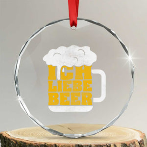 Oktoberfest Drinking Crystal Glass Ornament Ich Liebe Bier Octoberfest German TS10 Transparent Glass 3'' Circle Print Your Wear