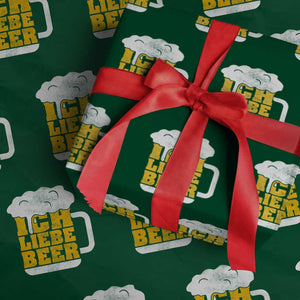 Oktoberfest Drinking Wrapping Paper Roll Ich Liebe Bier Octoberfest German TS10 Green Print Your Wear