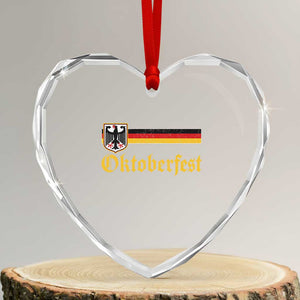 Oktoberfest German Bundesadler Coat of Arms Heart Crystal Glass Ornament Bavarian Drinking Festival