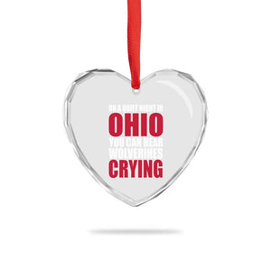 On A Quiet Night In Ohio You Can Hear Wolverines Crying Heart Crystal Glass Ornament TS10 Print Your Wear
