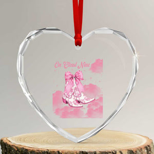 On Cloud Nine Heart Crystal Glass Ornament 9th Birthday Bday Girl Pink Coquette Cowgirl Boots TS11 Transparent Glass 3'' Heart Print Your Wear