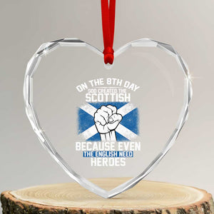 On the 8th Day God Created the Scottish Heart Crystal Glass Ornament Funny Heroic Scotland Pride TS02 Transparent Glass 3'' Heart Print Your Wear