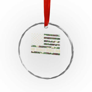 One Badass Bonus Dad Crystal Glass Ornament Funny Stepdad Camo American Flag TS10 Print Your Wear