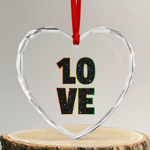 One Love Jamaican Rasta Reggage Music Heart Crystal Glass Ornament TS10 Transparent Glass 3'' Heart Print Your Wear