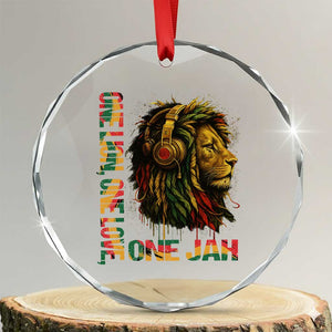 One Love Rasta Lion Crystal Glass Ornament Rastafari Reggae Jamaica Roots Lion of Judah Dreadlocks TS10 Transparent Glass 3'' Circle Print Your Wear
