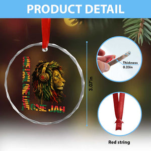 One Love Rasta Lion Crystal Glass Ornament Rastafari Reggae Jamaica Roots Lion of Judah Dreadlocks TS10 Print Your Wear