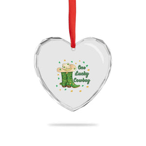 One Lucky Cowboy Heart Crystal Glass Ornament Western Irish Cowboy St Patrick Day TS14 Print Your Wear