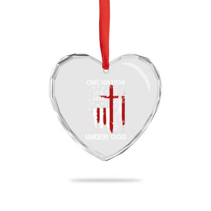 One Nation Under God 250 Years Heart Crystal Glass Ornament 250th Anniversary USA TS11 Print Your Wear