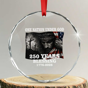 One Nation Under God 250th Anniversary Crystal Glass Ornament American Patriotic Faith TS12 Transparent Glass 3'' Circle Print Your Wear