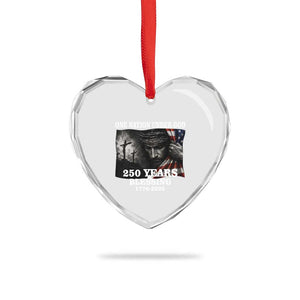 One Nation Under God 250th Anniversary Heart Crystal Glass Ornament American Patriotic Faith TS12 Print Your Wear