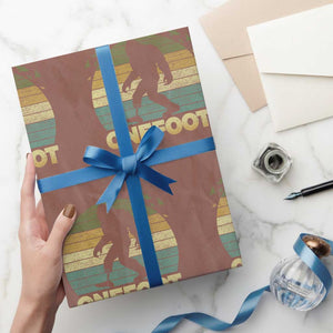 Onefoot Leg Amputee Recovery Wrapping Paper Roll Retro One Foot Bigfoot TS10 Mocha Print Your Wear