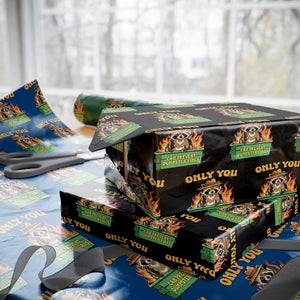 Only You Can Prevent Dumpster Fires Funny Raccoon Wrapping Paper Roll Sarcastic Chaos Humor Holiday Gag Gift TS02 Black Print Your Wear