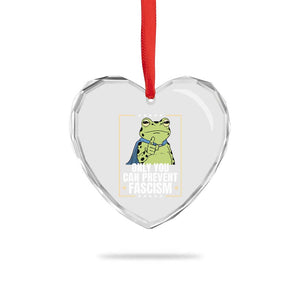Only You Can Prevent Fascism Patriotic Frog Heart Crystal Glass Ornament Resist Protest Poster TS02 Print Your Wear