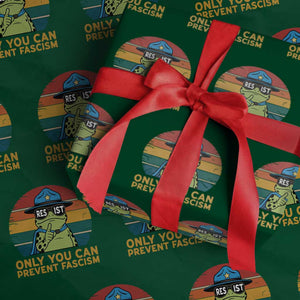 Only You Can Prevent Fascism Wrapping Paper Roll Funny Portland Frog Protest Gift TS12 Green Print Your Wear