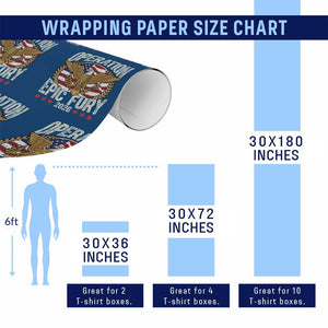 Operation Epic Fury 2026 Patriotic Eagle Crest Wrapping Paper Roll American Strength and Freedom TS02 Print Your Wear