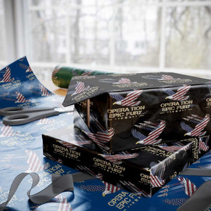 Operation Epic Fury American Eagle Flag Wrapping Paper Roll Jet Flyover USA Freedom TS02 Black Print Your Wear