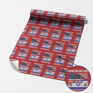 Operation Epic Fury Lions Roar Wrapping Paper Roll USA Israel Flag Freedom Defense TS02 Red Print Your Wear