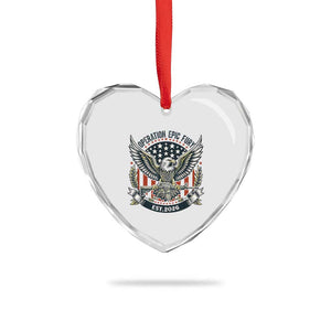 Operation Epic Fury Patriotic Eagle Crest Est 2026 Heart Crystal Glass Ornament American Strength Freedom TS02 Print Your Wear