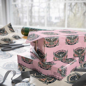 Operation Epic Fury Patriotic Eagle Crest Est 2026 Wrapping Paper Roll American Strength Freedom TS02 Light Pink Print Your Wear