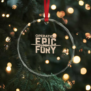 Operation Epic Fury Stealth Bomber Silhouette Crystal Glass Ornament Patriotic B2 Spirit Aviation Statement TS02 Print Your Wear