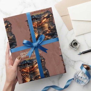 Operation Epic Fury Strike Mission 2026 Graphic Wrapping Paper Roll U.S. Strategic Strike Force Military Action TS02 Mocha Print Your Wear